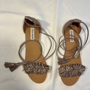 Steve Madden Women's Bronze Fringe Sandals